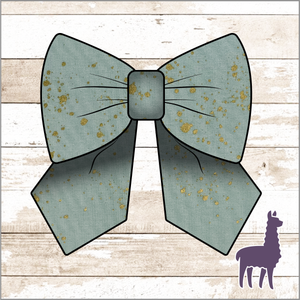 Monogram Mint Gold Splatter Bow | METALLIC