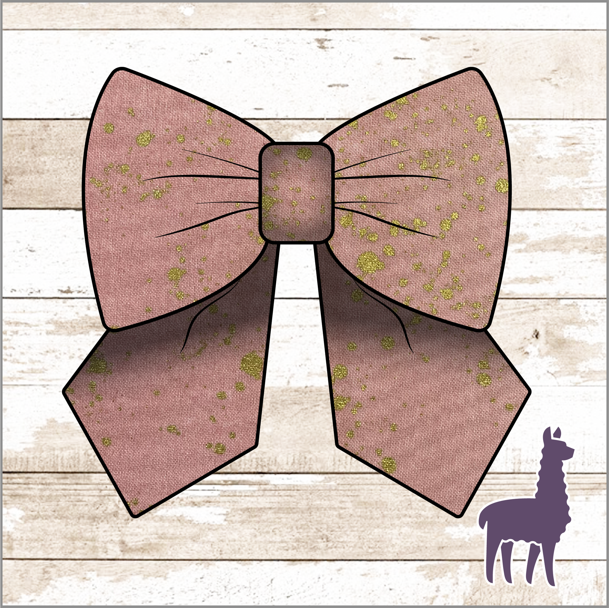 Monogram Coral Gold Splatter Bow | METALLIC