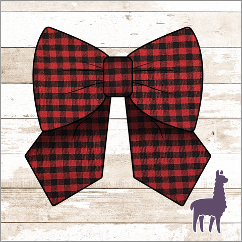 Monogram Red/Black Gingham Bow