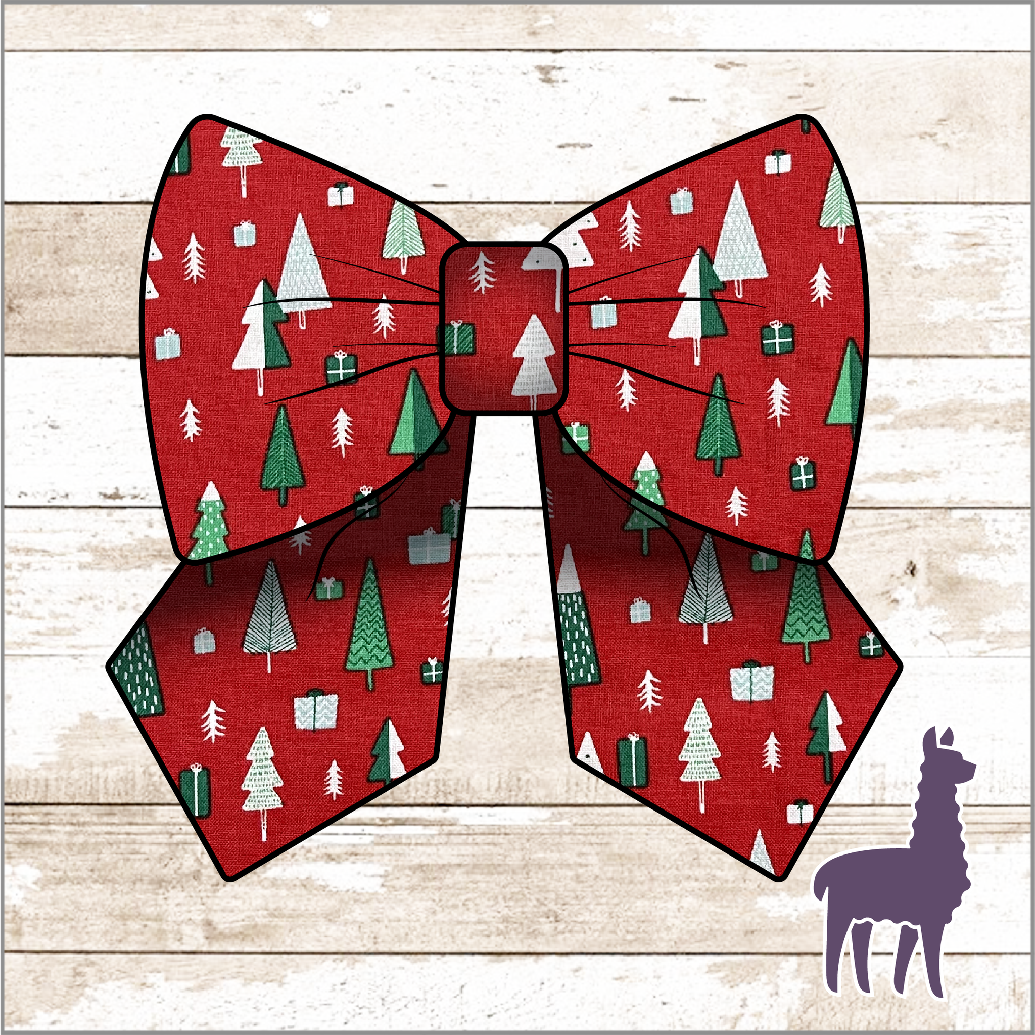 Monogram Christmas Trees Bow