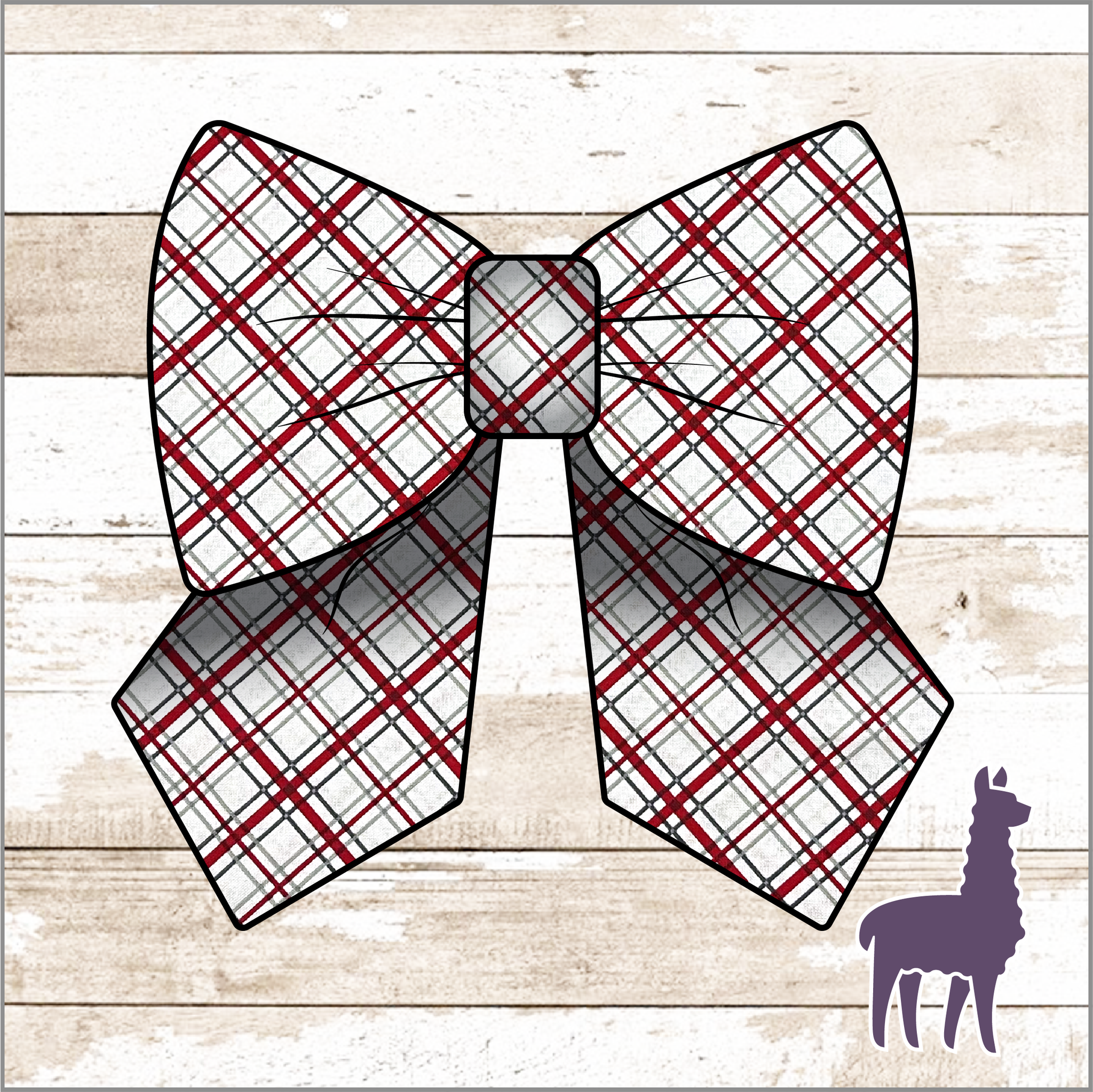 Monogram Red/White Plaid Bow