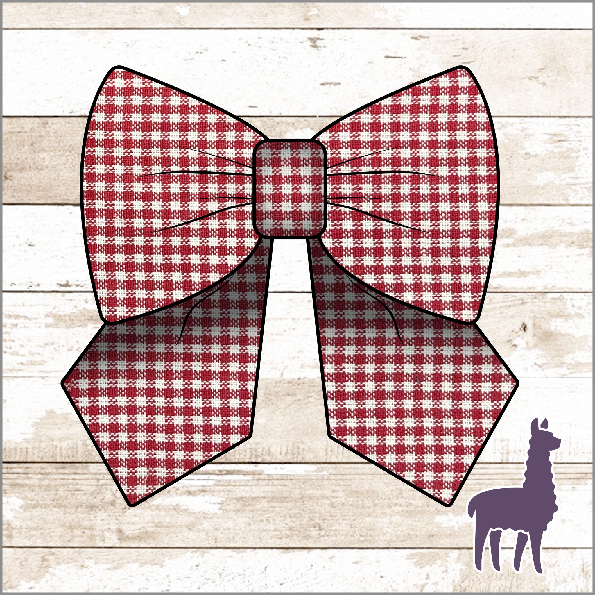 Monogram Red/White Mini Gingham Bow