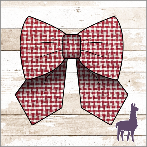 Monogram Red/White Mini Gingham Bow