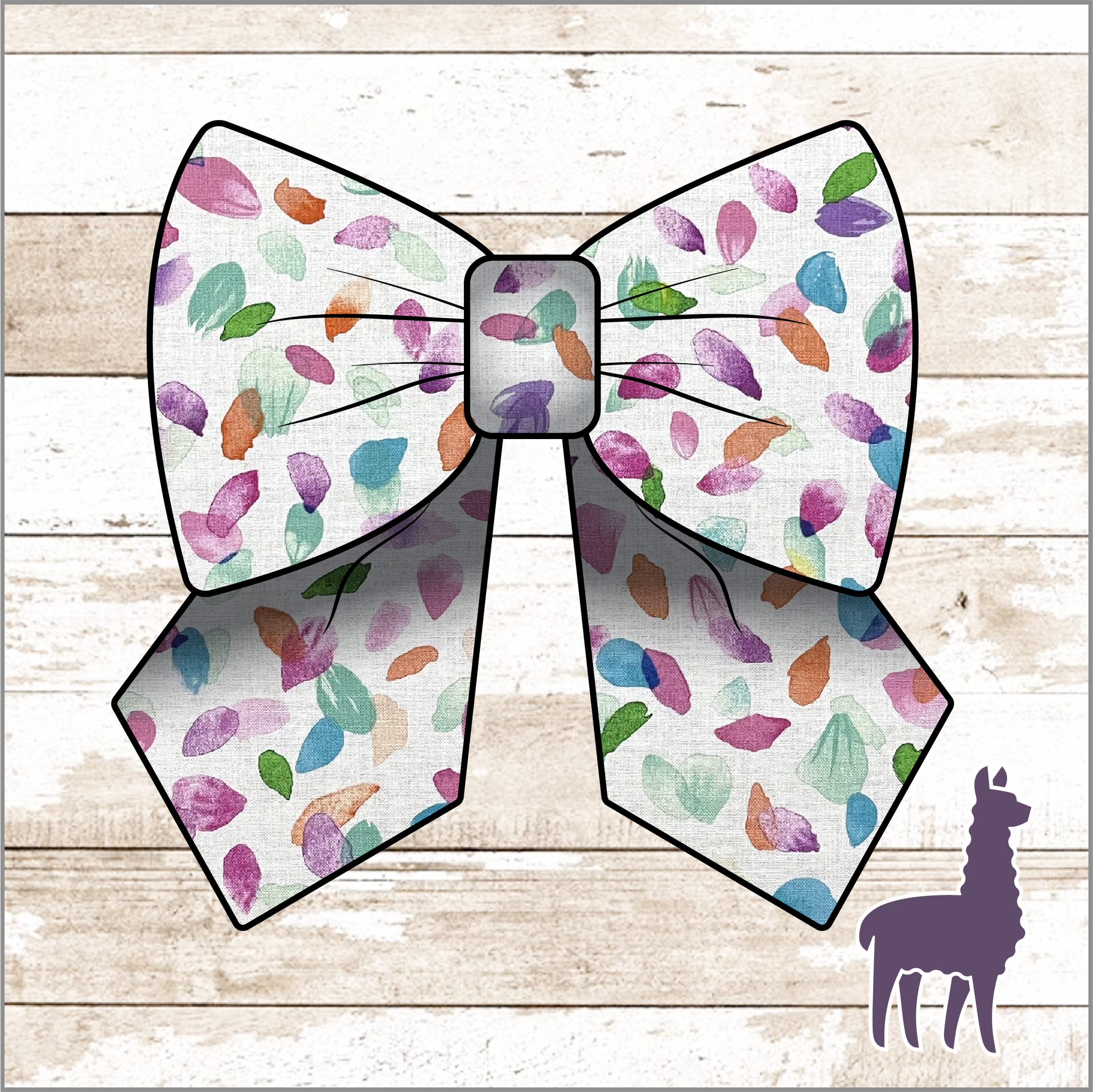 Monogram Watercolor Petals Bow