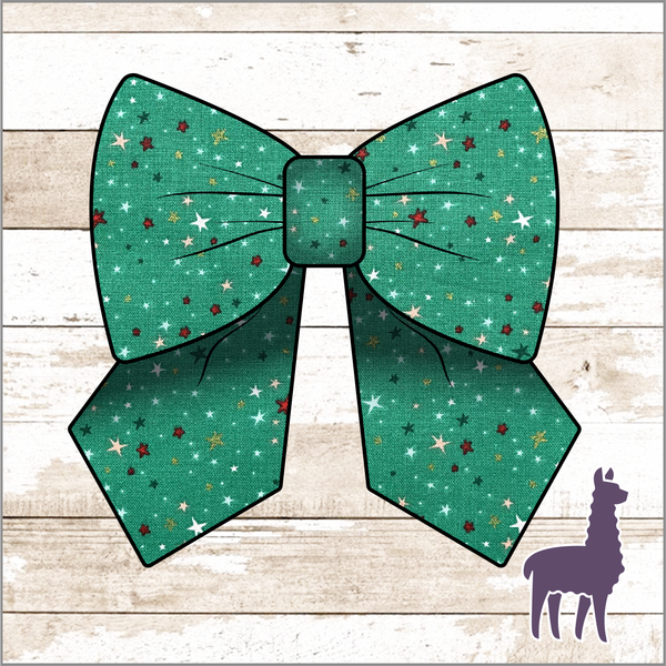 Monogram Christmas Stars Bow (Metallic)