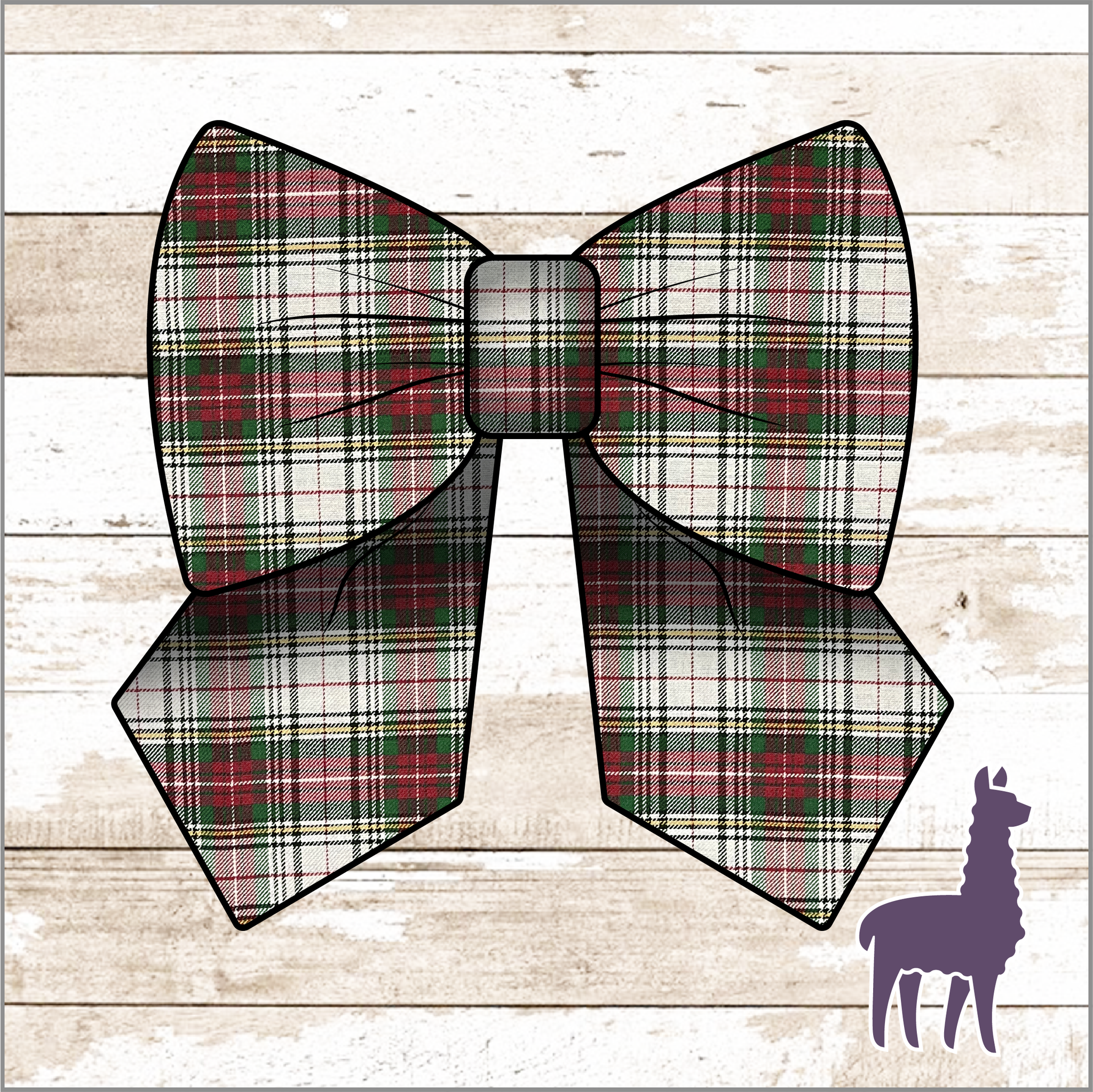 Monogram Christmas Plaid Bow