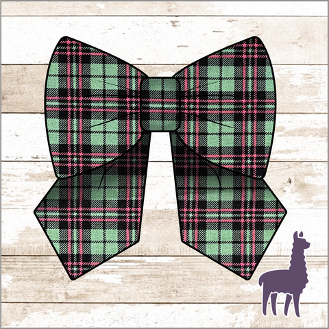 Monogram Christmas Plaid Bow