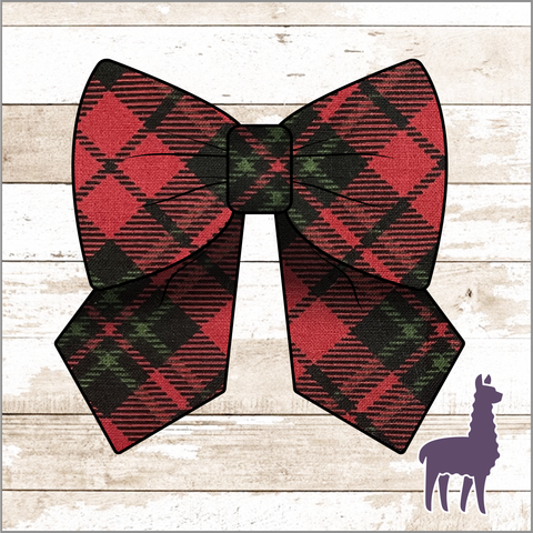 Monogram Christmas Plaid Bow