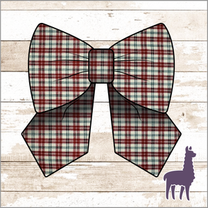 Monogram Christmas Plaid Bow