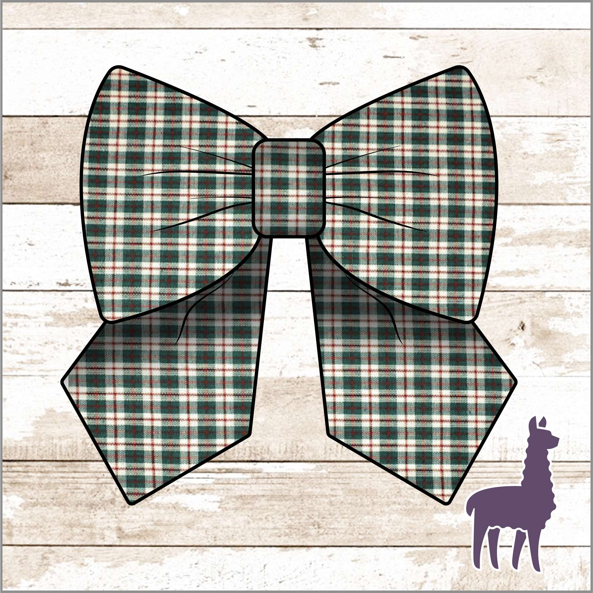 Monogram Christmas Plaid Bow