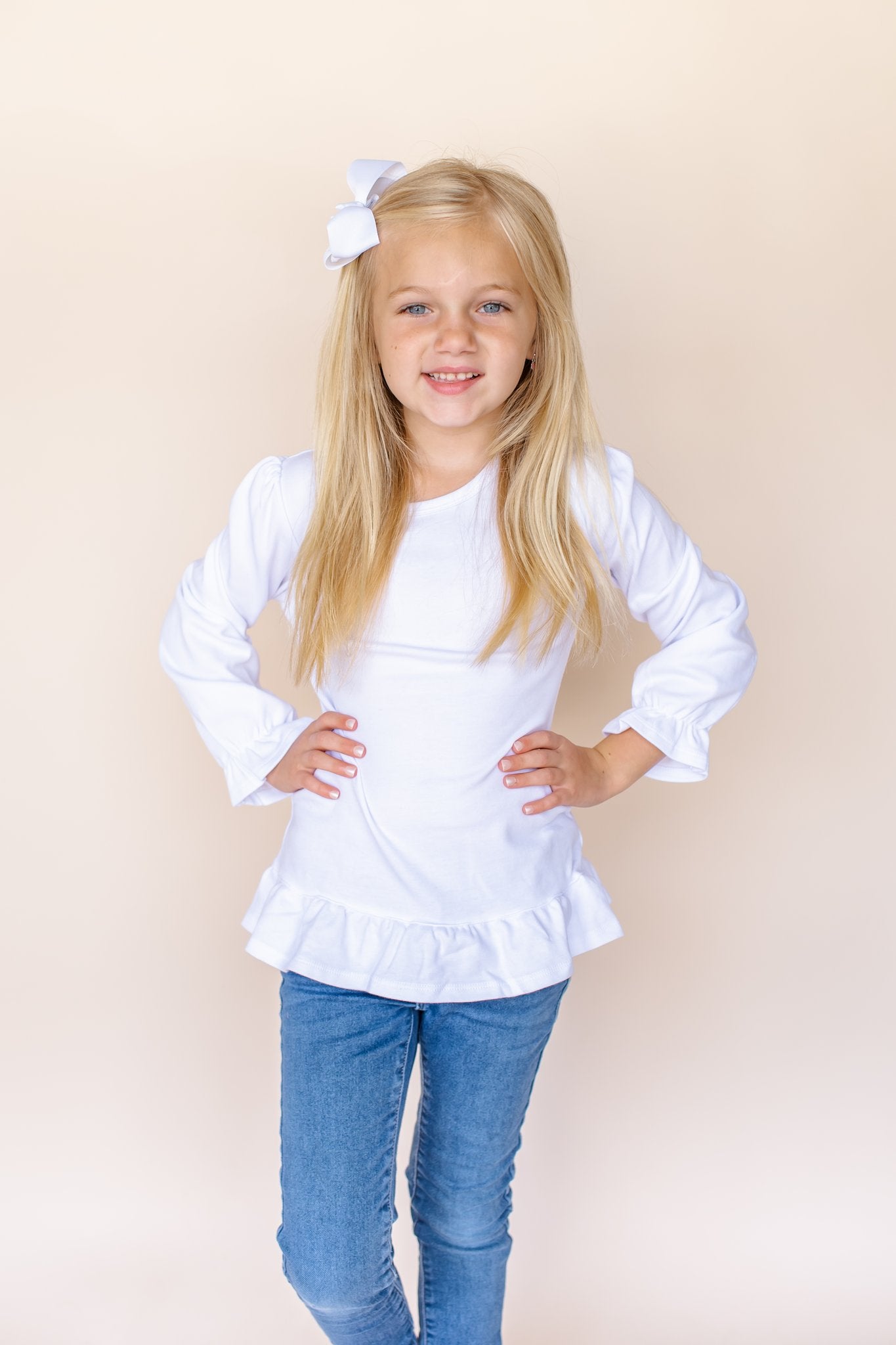 Long Sleeve Ruffle Shirt Blank | TODDLER