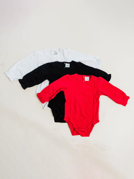 Ruffle Long Sleeve Bodysuit Blank