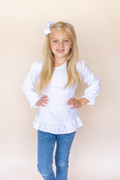 Long Sleeve Ruffle Shirt Blank | YOUTH