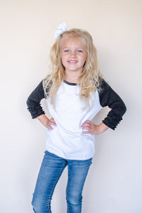 Ruffle Raglan Shirt Blank