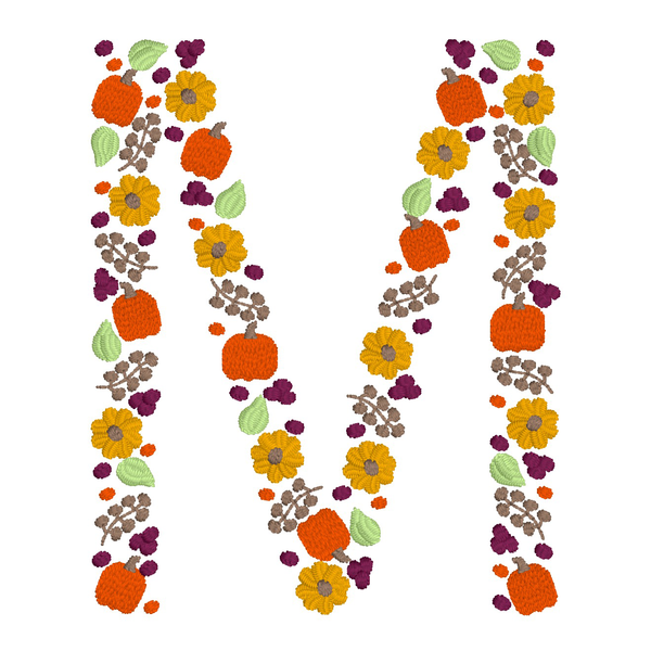 Fall Floral Initial Garden Flag