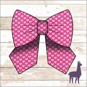 Monogram Pink Hearts Bow