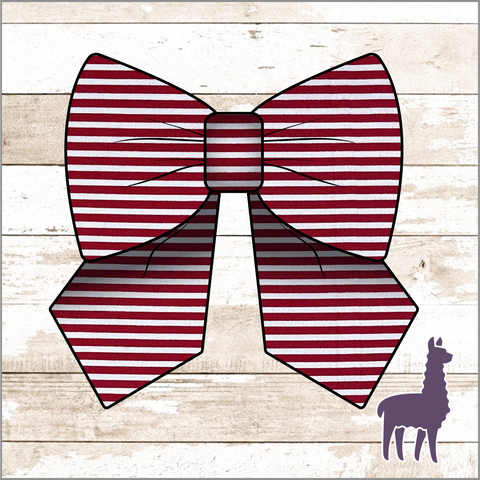 Monogram Red Striped Bow