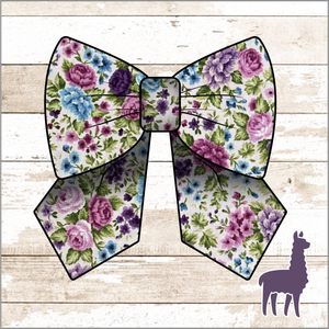 Monogram Spring Floral Bow