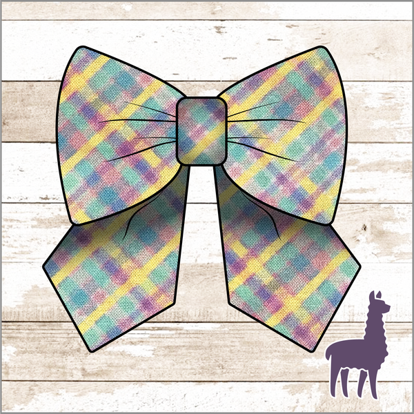 Monogram Small Easter Plaid Bow