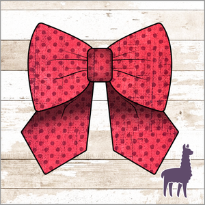 Monogram Red Grunge Polka-dot Bow